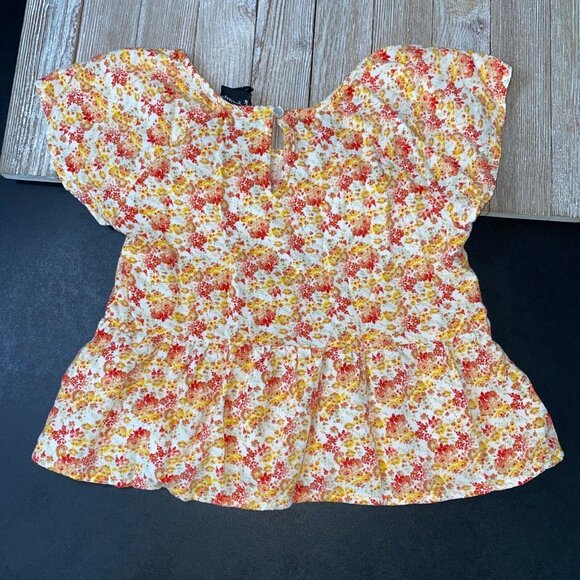 Art Class Floral Woven Peplum Top Girls Size S (6/6X) Cute Pretty Boho School - Picture 6 of 12